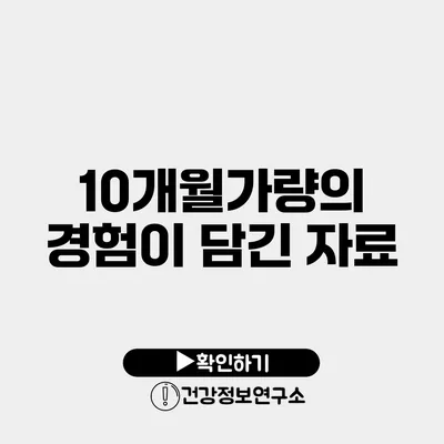 10개월가량의 경험이 담긴 자료