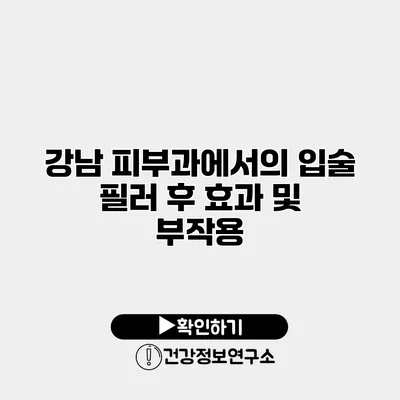 강남 피부과에서의 입술 필러 후 효과 및 부작용