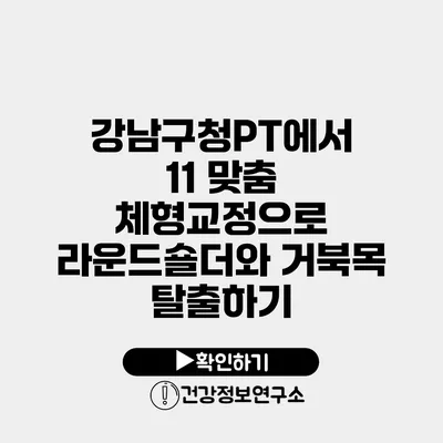 강남구청PT에서 11 맞춤 체형교정으로 라운드숄더와 거북목 탈출하기