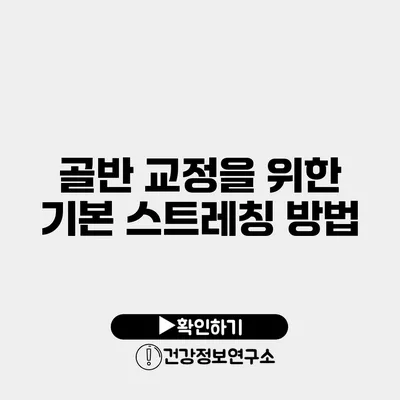 골반 교정을 위한 기본 스트레칭 방법