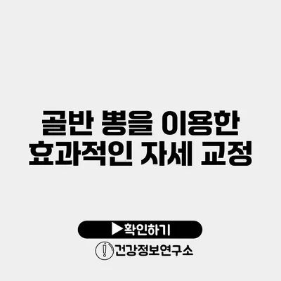 골반 뽕을 이용한 효과적인 자세 교정