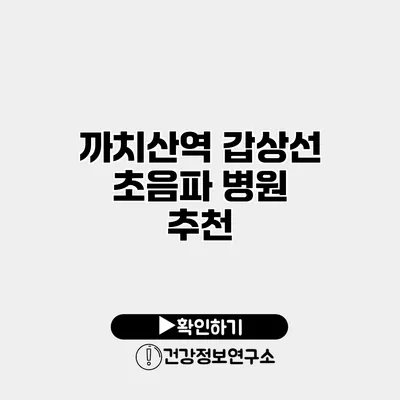 까치산역 갑상선 초음파 병원 추천