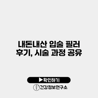 내돈내산 입술 필러 후기, 시술 과정 공유