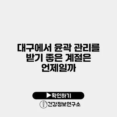 대구에서 윤곽 관리를 받기 좋은 계절은 언제일까?