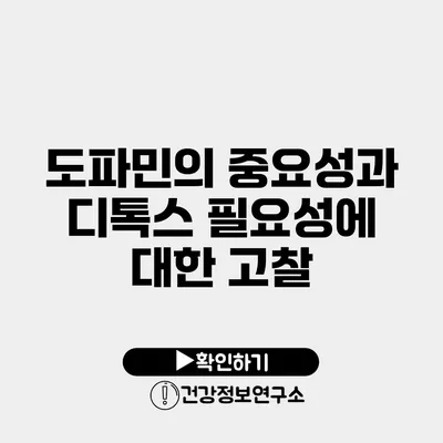 도파민의 중요성과 디톡스 필요성에 대한 고찰