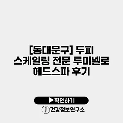 [동대문구] 두피 스케일링 전문 루미넬로 헤드스파 후기