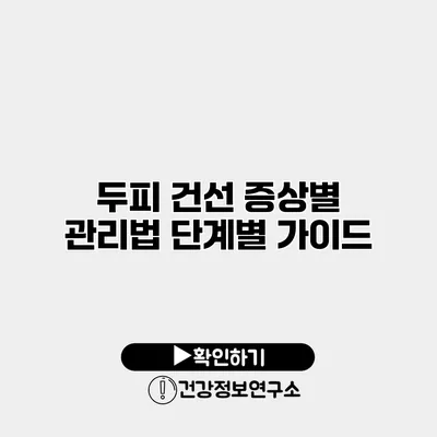 두피 건선 증상별 관리법 단계별 가이드