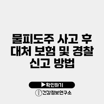 물피도주 사고 후 대처 보험 및 경찰 신고 방법