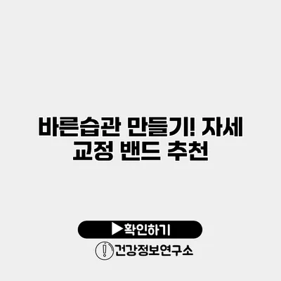 바른습관 만들기! 자세 교정 밴드 추천
