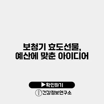 보청기 효도선물, 예산에 맞춘 아이디어