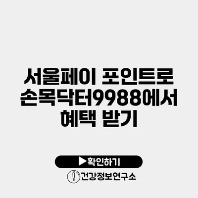 서울페이 포인트로 손목닥터9988에서 혜택 받기