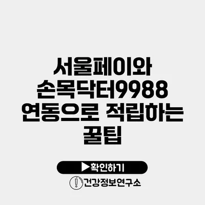 서울페이와 손목닥터9988 연동으로 적립하는 꿀팁