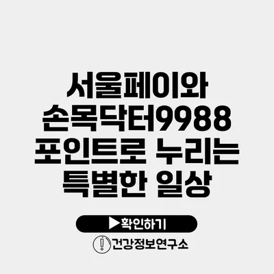 서울페이와 손목닥터9988 포인트로 누리는 특별한 일상