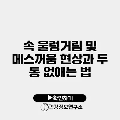 속 울렁거림 및 메스꺼움 현상과 두 통 없애는 법