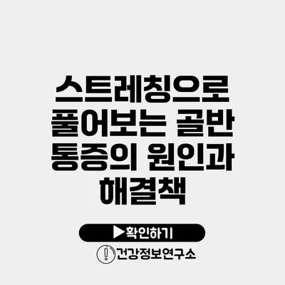 스트레칭으로 풀어보는 골반 통증의 원인과 해결책