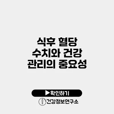 식후 혈당 수치와 건강 관리의 중요성