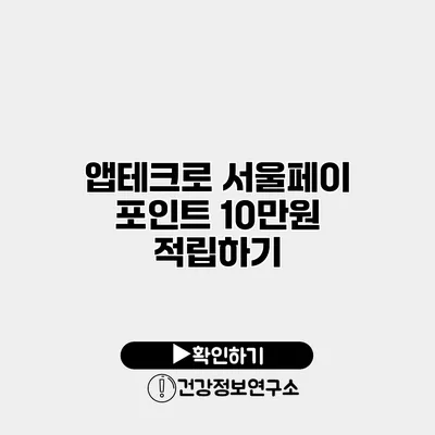 앱테크로 서울페이 포인트 10만원 적립하기