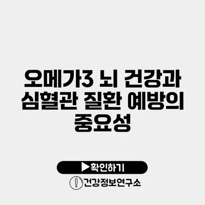 오메가3 뇌 건강과 심혈관 질환 예방의 중요성