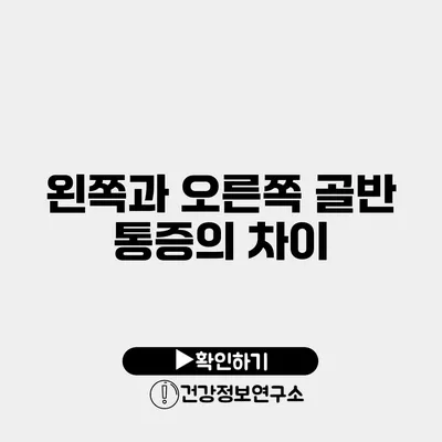 왼쪽과 오른쪽 골반 통증의 차이