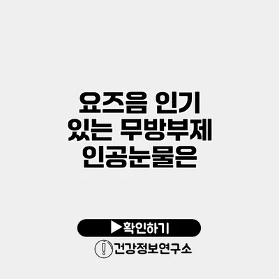 요즈음 인기 있는 무방부제 인공눈물은?