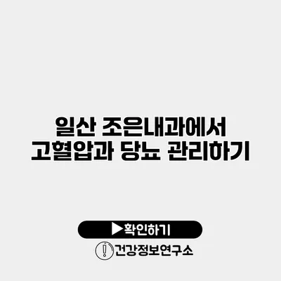 일산 조은내과에서 고혈압과 당뇨 관리하기