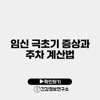 임신 극초기 증상과 주차 계산법