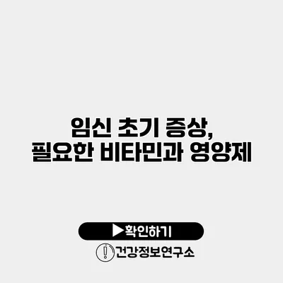 임신 초기 증상, 필요한 비타민과 영양제