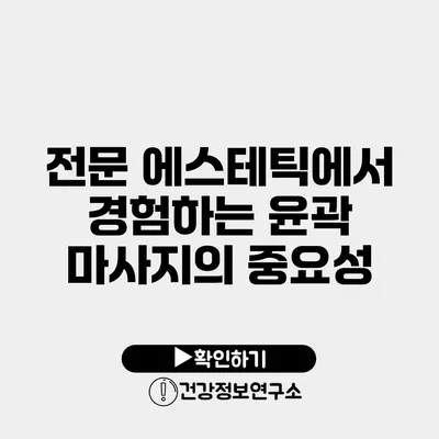 전문 에스테틱에서 경험하는 윤곽 마사지의 중요성