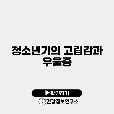 청소년기의 고립감과 우울증