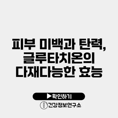 피부 미백과 탄력, 글루타치온의 다재다능한 효능