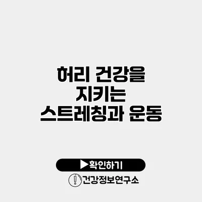 허리 건강을 지키는 스트레칭과 운동