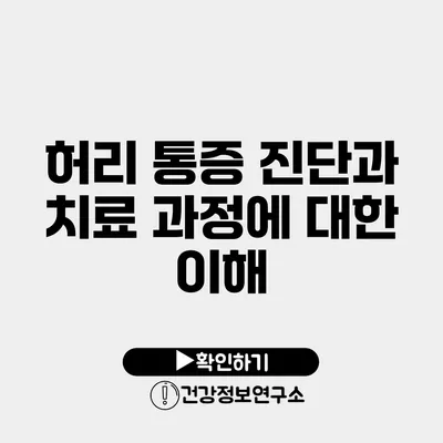 허리 통증 진단과 치료 과정에 대한 이해