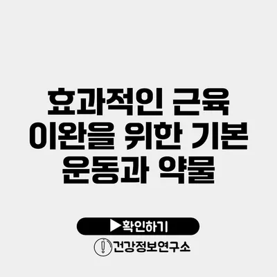 효과적인 근육 이완을 위한 기본 운동과 약물