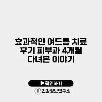 효과적인 여드름 치료 후기 피부과 4개월 다녀본 이야기