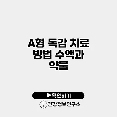 A형 독감 치료 방법 수액과 약물