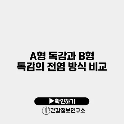 A형 독감과 B형 독감의 전염 방식 비교