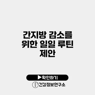간지방 감소를 위한 일일 루틴 제안