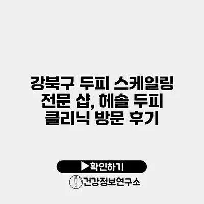 강북구 두피 스케일링 전문 샵, 헤솔 두피 클리닉 방문 후기