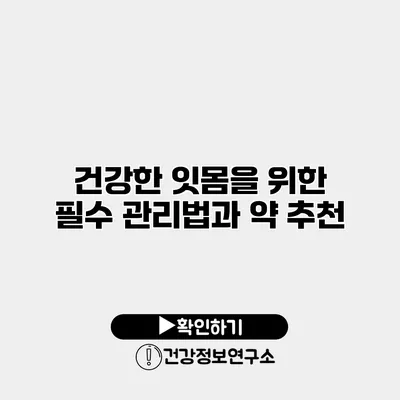 건강한 잇몸을 위한 필수 관리법과 약 추천