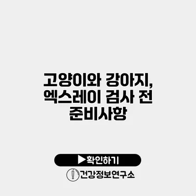 고양이와 강아지, 엑스레이 검사 전 준비사항