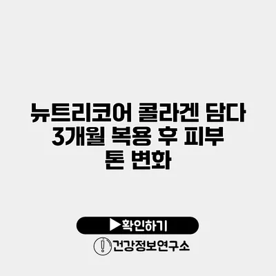 뉴트리코어 콜라겐 담다 3개월 복용 후 피부 톤 변화