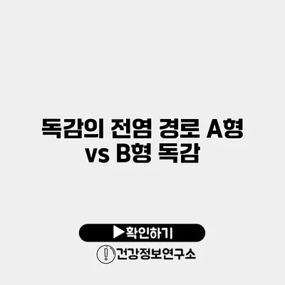 독감의 전염 경로 A형 vs B형 독감