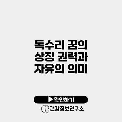 독수리 꿈의 상징 권력과 자유의 의미