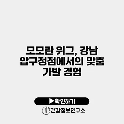 모모란 위그, 강남 압구정점에서의 맞춤 가발 경험