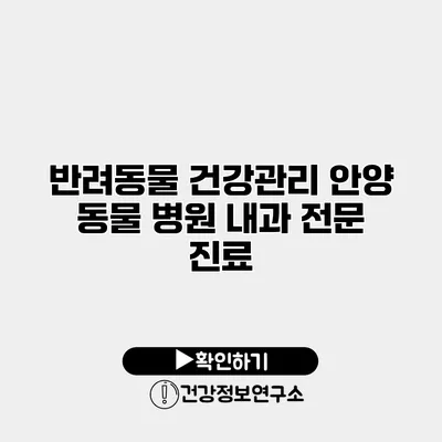 반려동물 건강관리 안양 동물 병원 내과 전문 진료