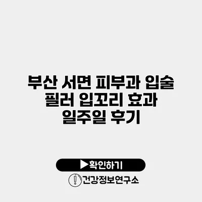 부산 서면 피부과 입술 필러 입꼬리 효과 일주일 후기