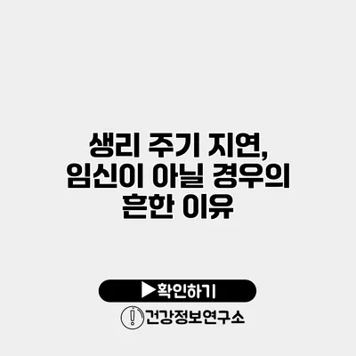 생리 주기 지연, 임신이 아닐 경우의 흔한 이유