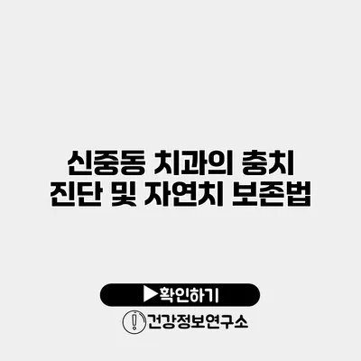 신중동 치과의 충치 진단 및 자연치 보존법