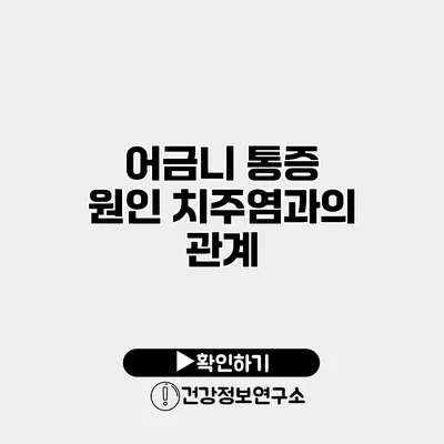 어금니 통증 원인 치주염과의 관계