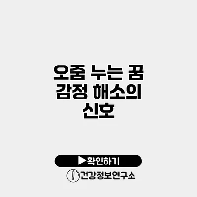 오줌 누는 꿈 감정 해소의 신호